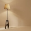 Troika Beige Jute Floor Lamp with Beige Jute Base