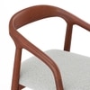 Brava Solid Wood 6 Seater Dining Table with 6 Zen Solid Wood Dining Armchair in (Finish: Honey, Colour: White Boucle)