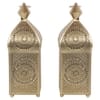 Hanging Etching Square Lantern Set Of 2 In Gold Colour