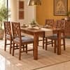 Globally Indian Patrika Solid Sheesham Wood 4 Seater Dining Table Set 4 Chairs Grey