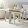 Wynmist Nesting Side Table Natural Mango Wood Top Sage Green Base