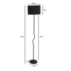 Bear Black Cotton Floor Lamp with Solid Wood