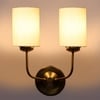 Devansh Metal Electric Wall Light in Gold Colour with off-white Shade Count of 2 Lights