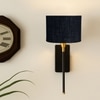 Devansh Metal Electric Wall Light in Black Colour with Black Shade Count of 1 Light