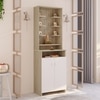 Bluewud Shubh Engineered Wood Prayerut In European Oak & White Finish
