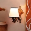 Devansh Metal Electric Wall Light in Antique Gold Colour with White & Black Shade Count of 1 Light