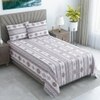 White And Coffee Shade Foral400 Tc Cotton  Flat Single Bed Size Bedsheet With 2 Pillow Covers