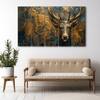 The Castle Decor Gold Teal Deer Wall Art Wooden Framed 27x48 Inch
