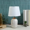 Contemporary Desk Lamp White Sculptural Metal Frame