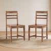 Oliver Solid Wood Dining Chair Set Of 2 In Teak Finish