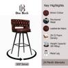 Doe Buck Presley Braided Faux Leather Bar Stool in Brown Colour