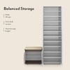 Baltoro 20 Pair Shoe Rack with Seating in White Finish