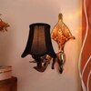Devansh Gold Antique Wall Mounted Lamp With Black  Cotton Shade