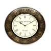 Wooden Decorative Brassfitted Round Rashi Wall Clock By Craft Tree