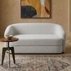Elegantensemble Wood 2 Seater With Upholstery Non Storage Sofa In Grey Colour