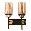 Eliante Modern Wall Lights Mild Steel & Glass Material Black, Gold & Champaign Finish