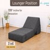 Sleep Spa Foldable 1 Seater Single Foam Fold Out Sofa Cum Bed in Dark Grey Colour