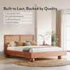 Takai Solid Wood And Cane Queen Size Non Storage Bed In Red Cedar Finish