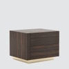 Tgere Series polished Bedside Table with Gold Base