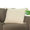 Bar Beige Melange Quilted Cushion Cover With Tassels 18X18 Inches