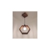 Hex Brown Solid Wood Single Hanging Light