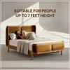 Valerio Duo-Panel Luxe Queen Size Bed in Mustard colour Velvet with Oak wood Frame