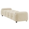 Melon Velvet 5 Feet Ottoman Bench in Cream  Color