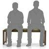 Oribi Dining Bench In Teak Finish With Avocado Green Fabric
