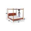 Pencil Solid Wood King Size Non Storage Bed In Honey Oak Finish