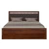 Vrinda Solid Wood Queen  Size Bed With Hydraulic Storage (Honey Oak Finish)