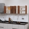 6 Doors Modular Wall Mounted Kitchen Cabinet With Adjustable Shelf In Aisan Walnut Finish