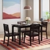 Capra Solid Wood Dining Chair in Mahogany Finish - Set of 2
