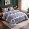 Grey Abstract 4 Pcs Comforter Set With Queen Size Bedsheet With 2 Pillow Covers