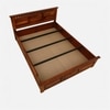 Zvya Solid Wood Queen  Size Upholstered Bed With Box Storage (Honey Finish)