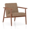 Arles Solid Wood Armchair In Natural Acacia Finish with Clay Kint Colour