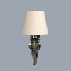 Devansh Metal Electric Wall Light in Antique Gold Colour with off-white Shade Count of 1 Light