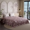 Stoa Paris Super King Size Cotton Bedsheet with 2 Pillow Covers  Size Ember Leaf Coral