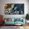The Castle Decor Radha Krishna Wall Painting Design 6 Wooden Framed 27x48 Inch