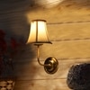 Devansh Gold Wall Mounted Lamp With Off-White Cotton Shade