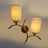 Devansh Metal Electric Wall Light in Gold Colour with Grey Shade Count of 2 Lights