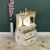 D'Dass Multi Color Mdf and Sheesham Wooden Temple With Cabinet For Pooja