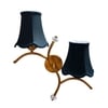 Devansh Metal Electric Wall Light in Gold Colour with Black Shade Count of 2 Lights