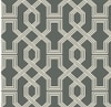 Joan Printed Infinity Grid Fabric Wing Chair in Green Colour