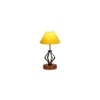 Miracle Yellow cotton Table lamp with Wood & Iron Base