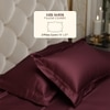 Stoa Paris Satin Pillow Covers,  Premium Plain Pillow Cover Set of 2, 68L x 45W cms - Velvet Wine