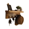 Baxter Wooden Wall Shelf Organiser With Key Holders