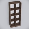 8 Shelves Open Multipurpose Matrix Kitchen Cabinet In Cochwood Brown Finish