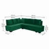 Melo 3 Seater Left Sectional Velvet Sofa Cum Bed in Green colour