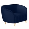 Nero Velvet 1 Seater Sofa in Navy Blue Colour