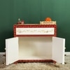 D'Dass Big White Sheesham and Mdf Wooden Temple For Pooja With Cabinet